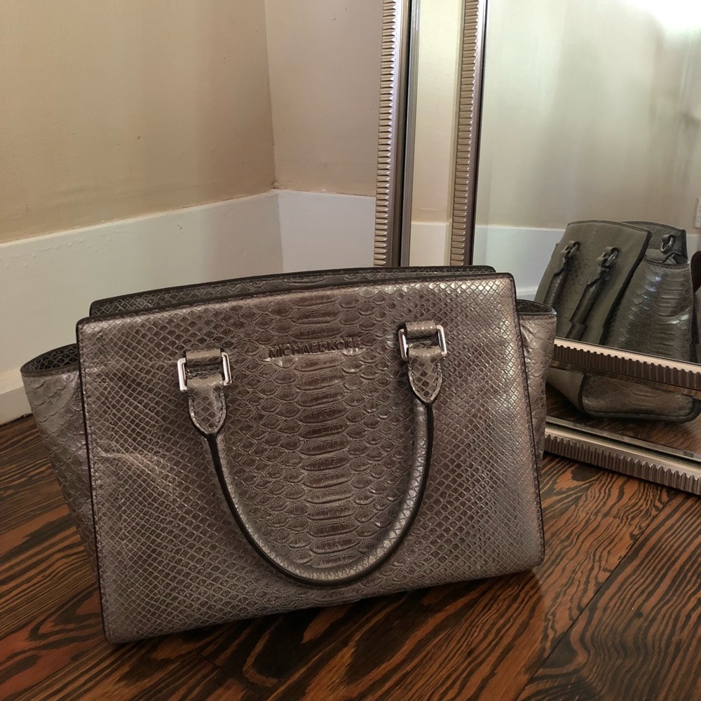 Michael Kors Metallic Python Selma Bag